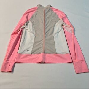 Lululemon Run: Beach Runner Jacket
Dune / Bleached Coral / White Size 6